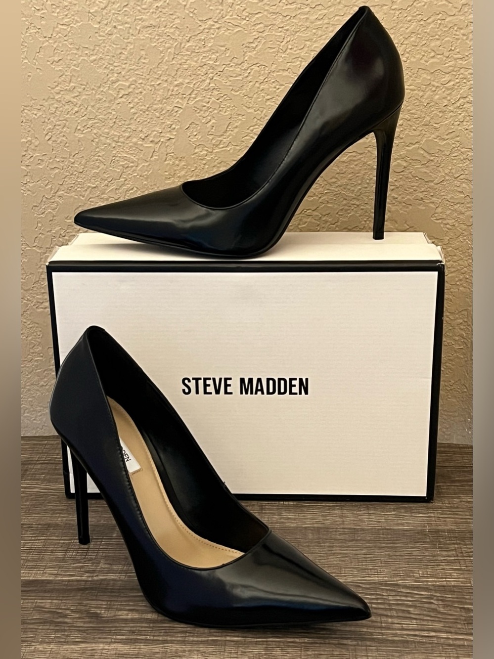 Steve Madden Heels Noir Leather Pumps Size 10